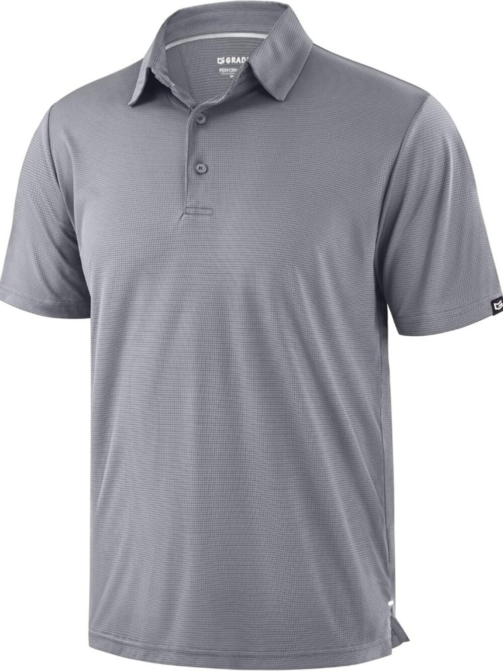 Men'sSilver Grey Golf Shirt Short Sleeve Dry Fit Moisture Wicking Polo Top Activ